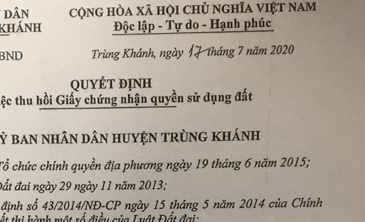 Những tiếng kêu ai oán dưới tán rừng:   Bài 2: Huyện Trùng Khánh, 873 sổ đỏ cấp sai, trách nhiệm thuộc về ai?